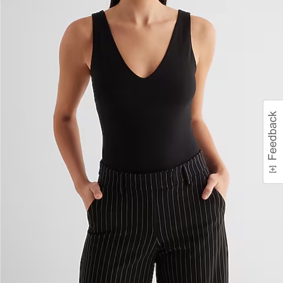 Express Tops - Express double v cotton blend body suit